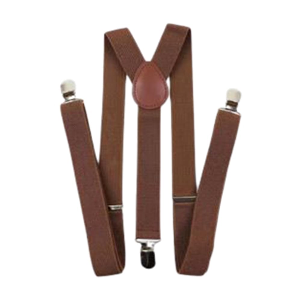 Db Dickie Bow Men's Brown Vintage Braces Adjustable Heavy Duty Clasps (Brown)