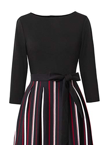 Image of VFSHOW Womens Work Business Casual Church Pockets Belted A-Line Midi Dress