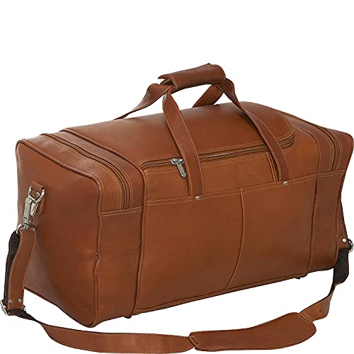 Piel Leather Small Duffel Bag, Saddle, One Size