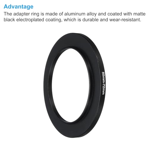 PATIKIL 55mm-72mm Metal Step Up Ring with Cleaning Cloth - Image 4