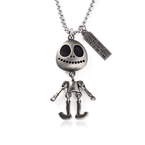 Collier Alien pendentif mixte mobile en acier titane inoxydable qui ne ternit pas sur la peau