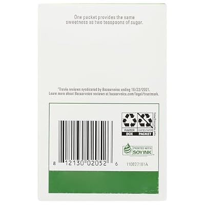 Truviaa Natural Stevia Sweetener Packets, 2.82 Oz, 40 Count