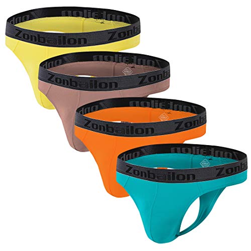 ZONBAILON Men's Thongs T-Back Sexy Bikini G-String Underwear Bamboo