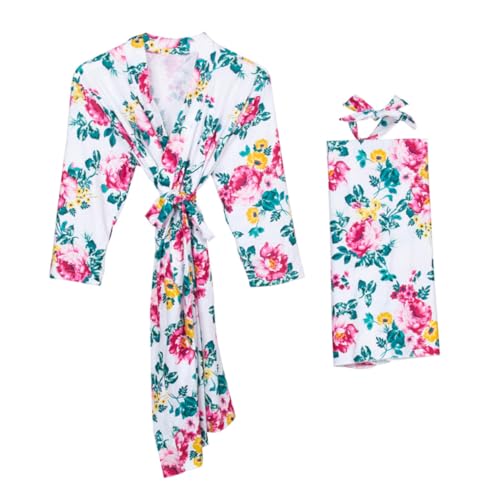 Robe de chambre femme enceinte et couverture bébé assortie en coton