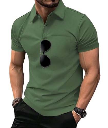 Image of SCODI 5 Pack Mens Pocket Polo Shirts Short Sleeve Golf Casual Work T-Shirt