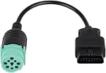 J1939 9Pin Male to OBD2 Male Cable-Heavy Duty Commercial Truck Diagnostic OBD Scanner’s Connector,Type2 Truck ELD GPS Tracker Connection Adapter