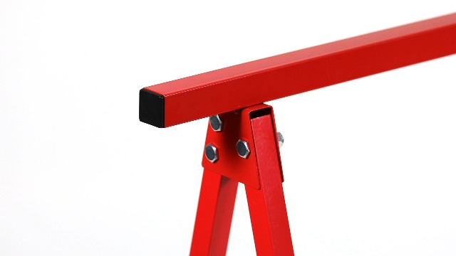 Cavalletti Da Lavoro 2 Pezzi Relaxdays - Pieghevoli, Carico 100kg, Acciaio Rosso, 75x78x40cm - Foto 3
