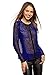 Produktbild oodji Ultra Damen Bluse aus Fließendem Stoff mit Kontrastbesatz, Blau, DE 38 / EU 40 / M