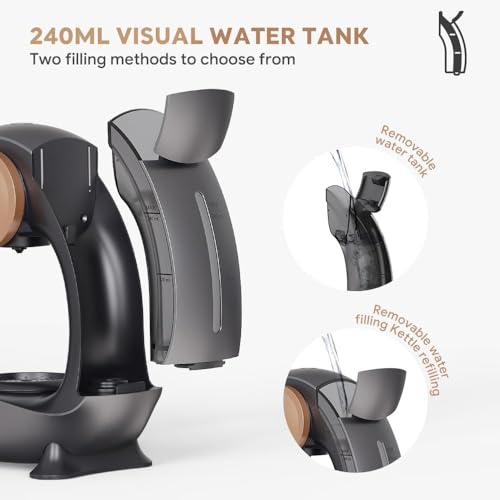 Image of Electric Coffee Machine, Mini Coffee Brewer for Ground Coffee, Americano 2-In-1 Mini One Cup Coffee Brewer /tea Maker, 120-240 Ml, Stylish&compact for Home, Office, (Cream)