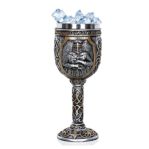 FIYSON Verre à vin médiéval Viking Knight Royal Calice King Gothique en métal pour décorations de fête à thème, accessoire de,verres à boire pour une...