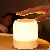 FNMYCO Portable Baby Night Light,3 Colours Egg Light for Nursery,Rechargeable Night Light for Kids,Small Cordless Table&Bedside Lamp,Eye Caring Dimmable LED Touch Lamp for Toddler,Girl,Boy,Nursing