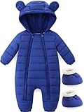 Hikido Toddler Adorable Hooded Snowsuit Girls Boys Onesie Footed Winter Coat Romper for...