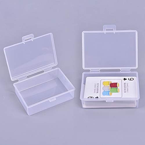 PLCatis Mini Storage Boxes 8-Pack Clear Small Plastic Storage Box 93x66x32mm Bead Storage Containers Tight Closure Transparent Craft Storage Boxes for Bead Pills Jewelry Sewing Art Craft