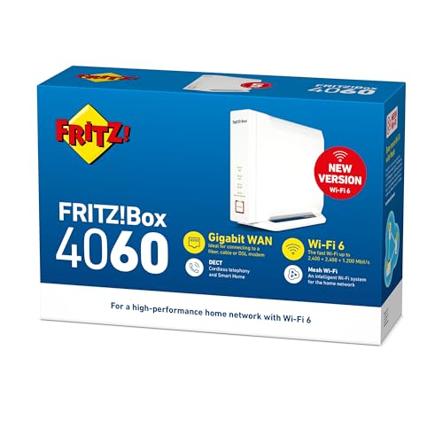 Fritz Box 4060 Edition International (WiFi 6 Mesh Router/Mesh Master, tot 4.800 Mbit/s (5 GHz) + 1.200 (2,4 GHz) Mbit/s, 3 x Gigabit LAN, DECT, USB 3.0, Internationale versie) - Afbeelding 6