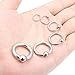 Lcolyoli 316L Surgical Steel Captive Bead Ring Spring Action BCR Monster Screwball Rings PA Nipple Tragus Cartilage Septum Piercing Jewelry 20G 16G 14G 12G 8G 6G Silver-Tone