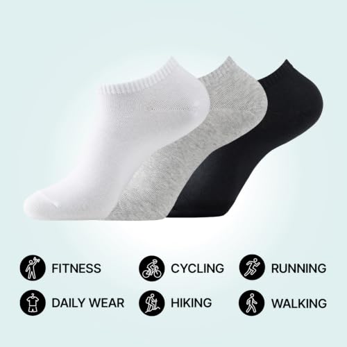 Image of MONFOOT Men's /Women's 10-20 Pairs Thin Cotton Low Cut Ankle Socks, Multipack