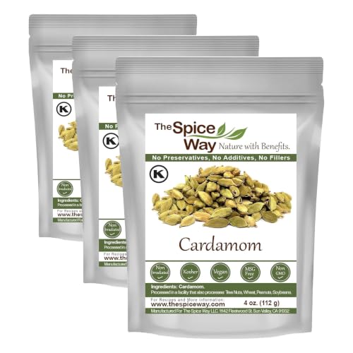 Image of The Spice Way Cardamom Pods- (4 oz) Whole Green Cardamom Pod kosher by OK (Pack of 3)