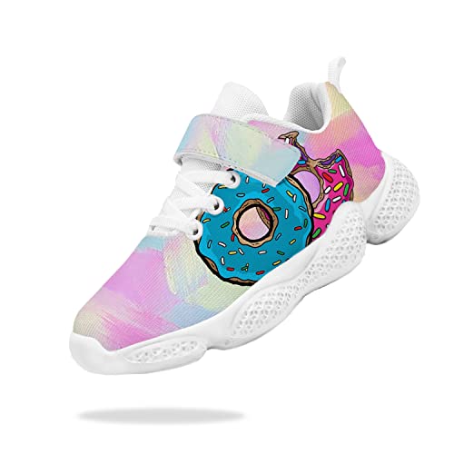 Hetios Kids Shoes for Boys Girls - Sneakers Tennis Shoes Donut Painted Outdoor Running Shoes