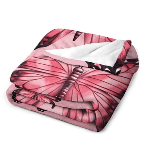 Couverture flanelle papillons cadeau idéal douceur lit canapé