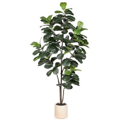 LYERSE Fiddle Leaf Fig Tree Artificial - 6ft Faux...