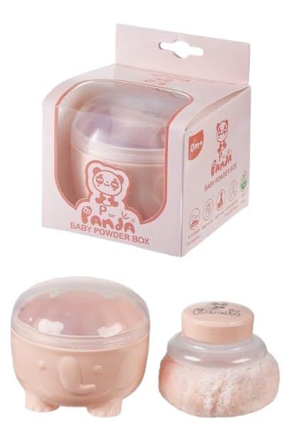 Baby Panda Powder Box with Soft Elephant Puff, Non-Toxic & Unbreakable Material, Gentle on Newborn Skin, Easy to Use, Ideal for 0m+ Babies – Safe, Stylish & Comfortable Care (Peach, 1)-image-40