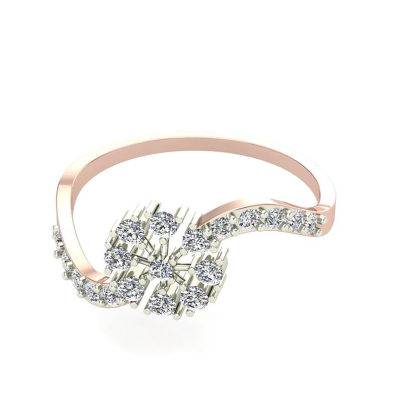 Image of DISHIS 18k(750) /14K(585) Rose Gold Diamond Ring for Women