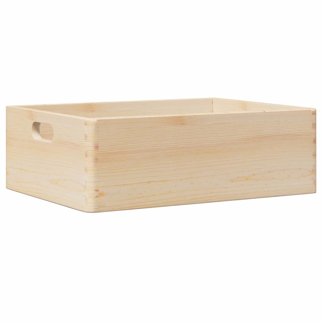 Masywna skrzynka do przechowywania z drewna sosnowego z uchwytami, 40 x 30 x 13 cm, rustykalna drewniana skrzynka na zdjęcia, materiały do majsterkowania i pamiątki, nieobrobiona