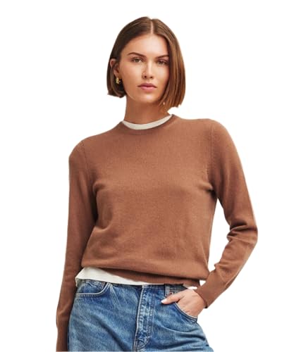 NAADAM Women's The Original Cashmere Crewneck Sweater, Toffee Brown, S