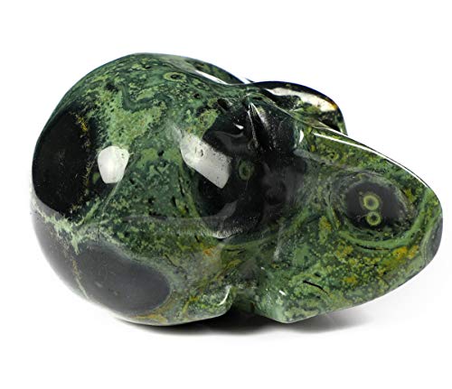 Skullis 2.0" Kambaba Jasper Crystal Skull, Hand Carved Gemstone Fine Art Sculpture, Reiki Healing Stone Statue.1 #TOP5
