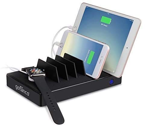 Black Friday - 80% OFF gofanco USB Charging Station 7 Port 65W, Desktop Charging Stand Organizer for Phones, Tablets and Wearable Devices, up to 2.4A – Black (USBCharge7P-B2)