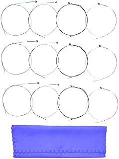 Violin Strings Stainless Steel Core Nickel-Plated Ball-End Nickel Chromium Wound 3 Full Sets and Cleaning Cloth