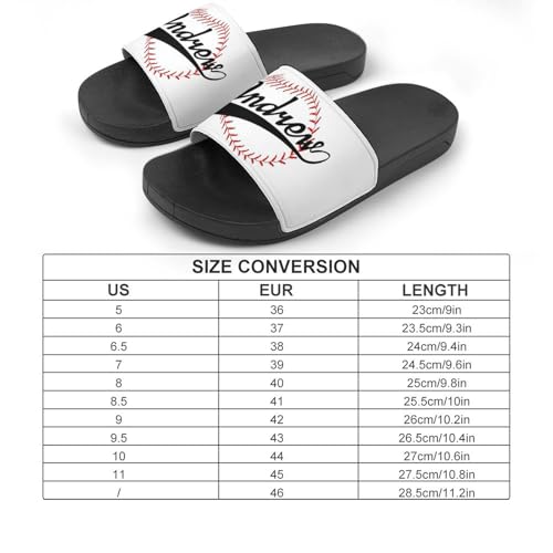 Custom Sports Slides Personalized Slippers - Baseball Sandals Quick Drying Softball Slippers Indoor Outdoor,Gifts for Men Youth Boy (Black,Style 17)2