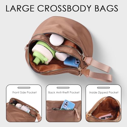 Image of Checkered Crossbody Bum Bags for Women, Nylon Sling Bags with Shoulder Strap, Large Capacity Checkered Purse Bag
