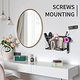 Hair Dryer Holder,Hairdryer Holder Station,Metal Holder for Hair Dryer and Straightener Holder,Hair Accessories Organiser Storage ,Holds Hair Bands, Flat/Long Blow Dryers, Curling Irons, Combs, Etc - Image 4