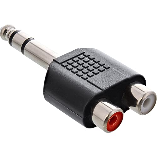 InLine 99323 - Adaptador de audio (conector jack de 6,3 mm a 2 conectores RCA, estéreo)