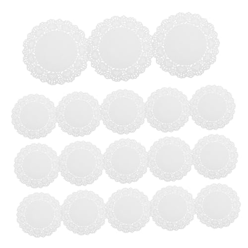 TINEASUR 150個 入り丸型レース紙マット 耐油吸収ペーパー プレイスマット 使い捨て油紙 ケーキお菓子用 おしゃれなレース柄 揚げ物焼き菓子