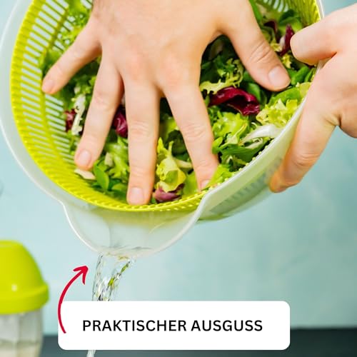Westmark Salatschleuder, Fassungsvermögen: 5 Liter, ø 26 cm, Kunststoff, BPA-frei, Fortuna, 2432226A apfelgrün/transparent – Ansicht 5