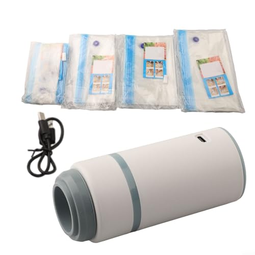 Máquina de sellado al vacío recargable fácil de usar diseñada para conservar tus alimentos favoritos de forma segura (A: bombas eléctricas + 15 bolsas (5 x 21 x 22 + 5 x 26 x 28 + 5 x 30 x 34)