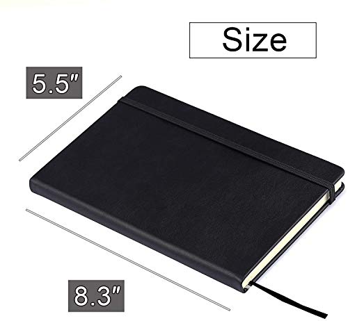 Image of AccuPrints Black Pu Leather Notebook Diary 5.8 * 8.3 inches 200 Ruled Pages with elastic lock