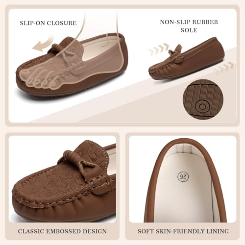 Image of Miamooi Toddler Boys Girls Wedding Dress Shoes Little Kid Slip On Loafers School Uniform Moccasins Walking Shoe