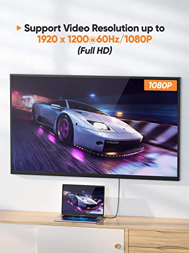 Dockteck 7-In-1 Usb C Hub 4K 60Hz With 4K 60Hz Hdmi, 1Gbps Ethernet, 100W Pd, 2 Usb 3.0, Sd/Micro Sd For Macbook Air/Pro, Ipad Pro/Air Bundle With Cablecreation Displayport To Vga Cable 6Ft #TOP7