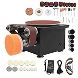 JAYGOVAN Belt Disc Sander 1.2×12 in Belt and 6 in Disc with 10pcs Sandpapers, 7 Speed Adjustable Power Polisher Speed 8500RPM Max. Benchtop Sander for Sanding Woodworking, DIY Decoration