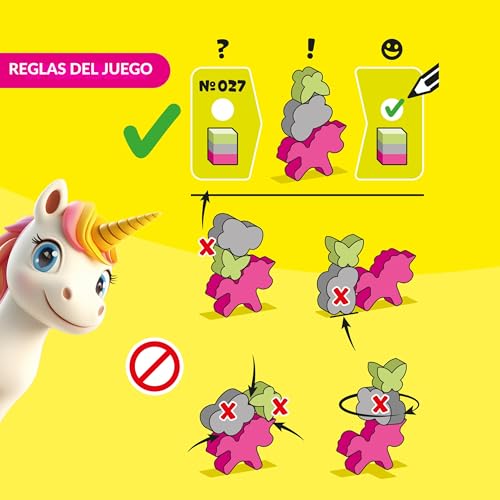 HABA 2013866001 - Stacking Challenge Unicorns, Juego Infantil con retos de apilar, Solitario, de Viaje. Más 6 años