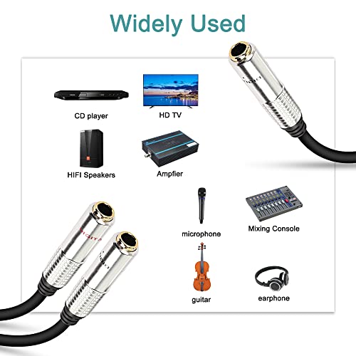 Cable divisor audio Jack 6.35mm 1/4 TRS Y 0.5 m miniatura 6