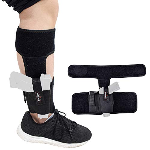 Acelane Ankle Holster with Calf Strap Spare Magazine Pouch for Concealed Carry Elastic