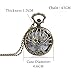 Lancardo Vintage Tree of Life Hollow Bronze Pocket Watch Quartz Arabic Markers Carved Men and Women Watches with Necklace Chain Pendant for Mother's Day Father's Day