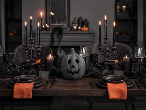 Halloween Jack-O'-Lantern Kürbis aus Terrakotta, Schwarz, 15 cm – Bild 2