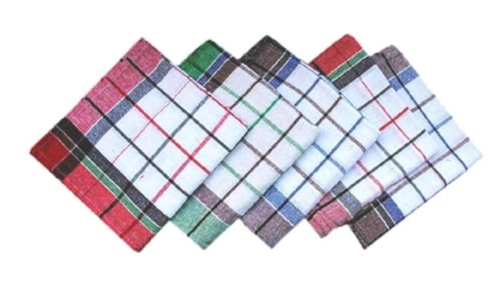 Multipurpose Checked Cotton Dish Napkin, Machine Washable