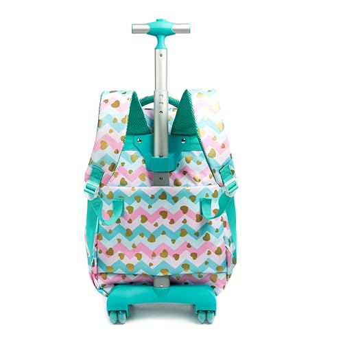 Mochila de Rodinhas Infantis CUTBLAJAT - Kit com Mochila Feminina, Lancheira e Estojo - Estampa de O