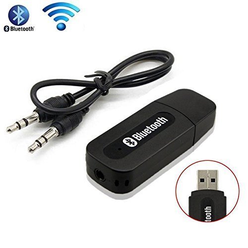 EVERYTHING IMPORTED 3.5 mm Bluetooth Stereo Adapter Audio Receiver with Dongle Transmitter USB Mp3 Speaker (Random Colour)